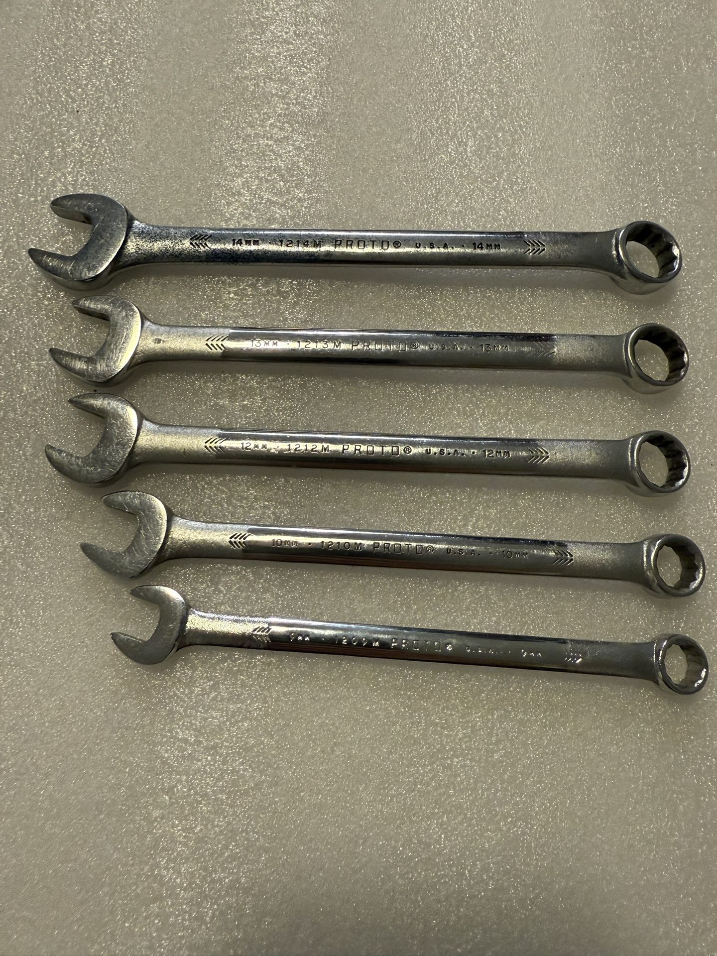 Vintage PROTO USA Metric Combo Wrench Bundle (5)