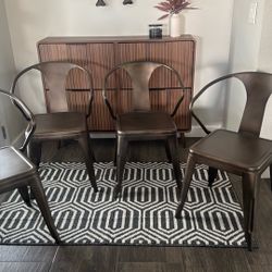 4 Industrial Metal Chairs