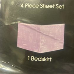 Purple Bed Skirt Size California King New