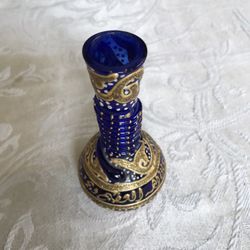 Antique Sapphire Blue Egyptian Ode Mini Vase