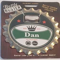 4" X 4" Bottle Buster: Oversized Bottle Cap Shaped Beer Bottle Opener, Fridge Magnet,  Coaster