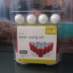 Party Beer Pong Kit By True 20 Cups 4 Balls (New)