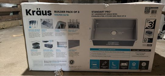 Kraus Standart Pro 32" Undermount Kitchen Sink 3-Pack
