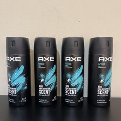 4pack AXE Apollo Deodorant Spray for Men Sage & Cedarwood Aluminum Free, 4 oz
