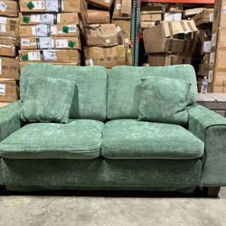 Chenille Sofa Couches for Living Room, 3 Seater Sofa with 2 Pillows, Small Modern Love seat Couch for Small Spaces 