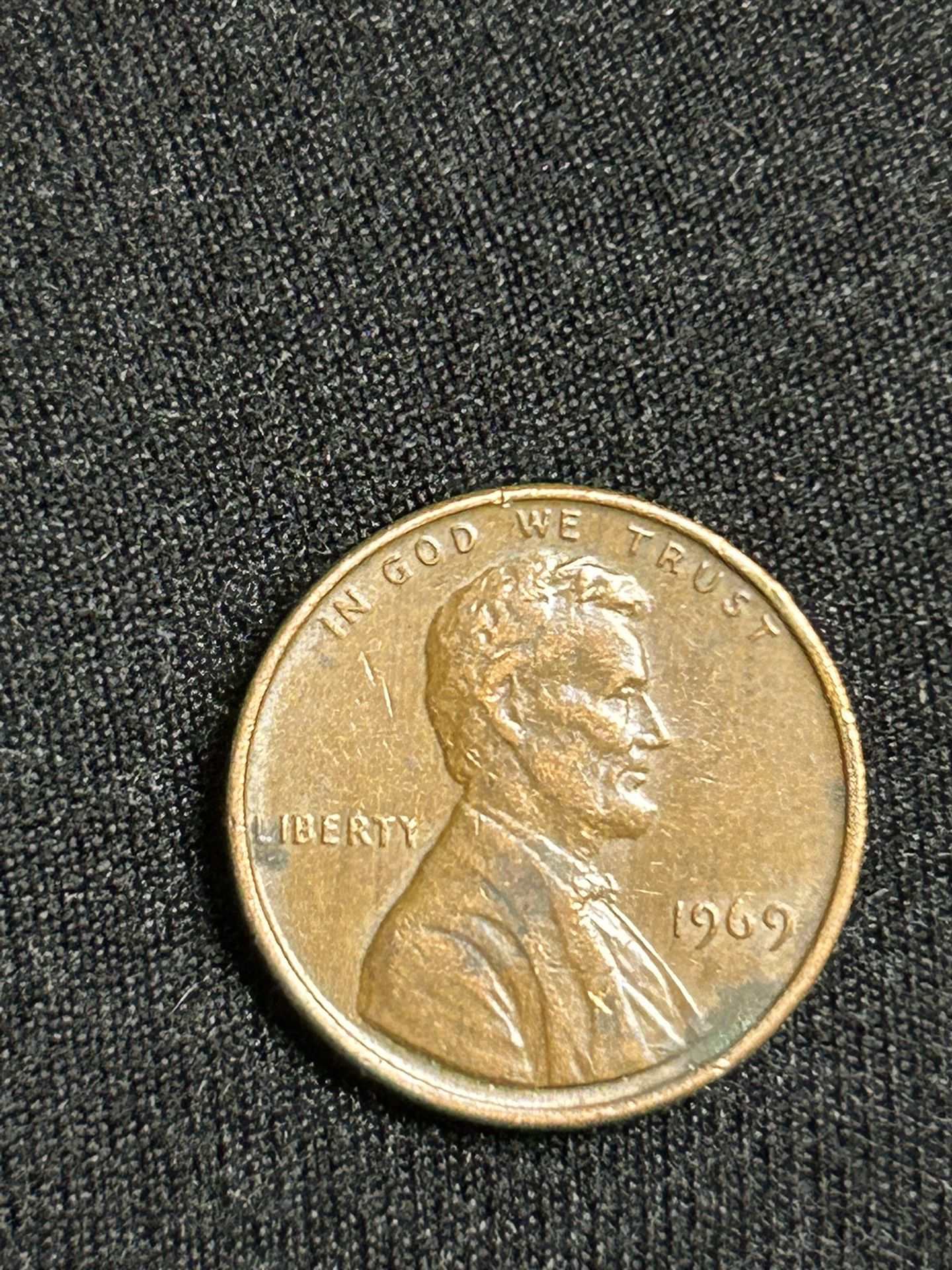 1969 Abraham Lincoln Penny/ Coin No Mint Mark
