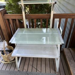 Glass Two Tier Computer Desk
