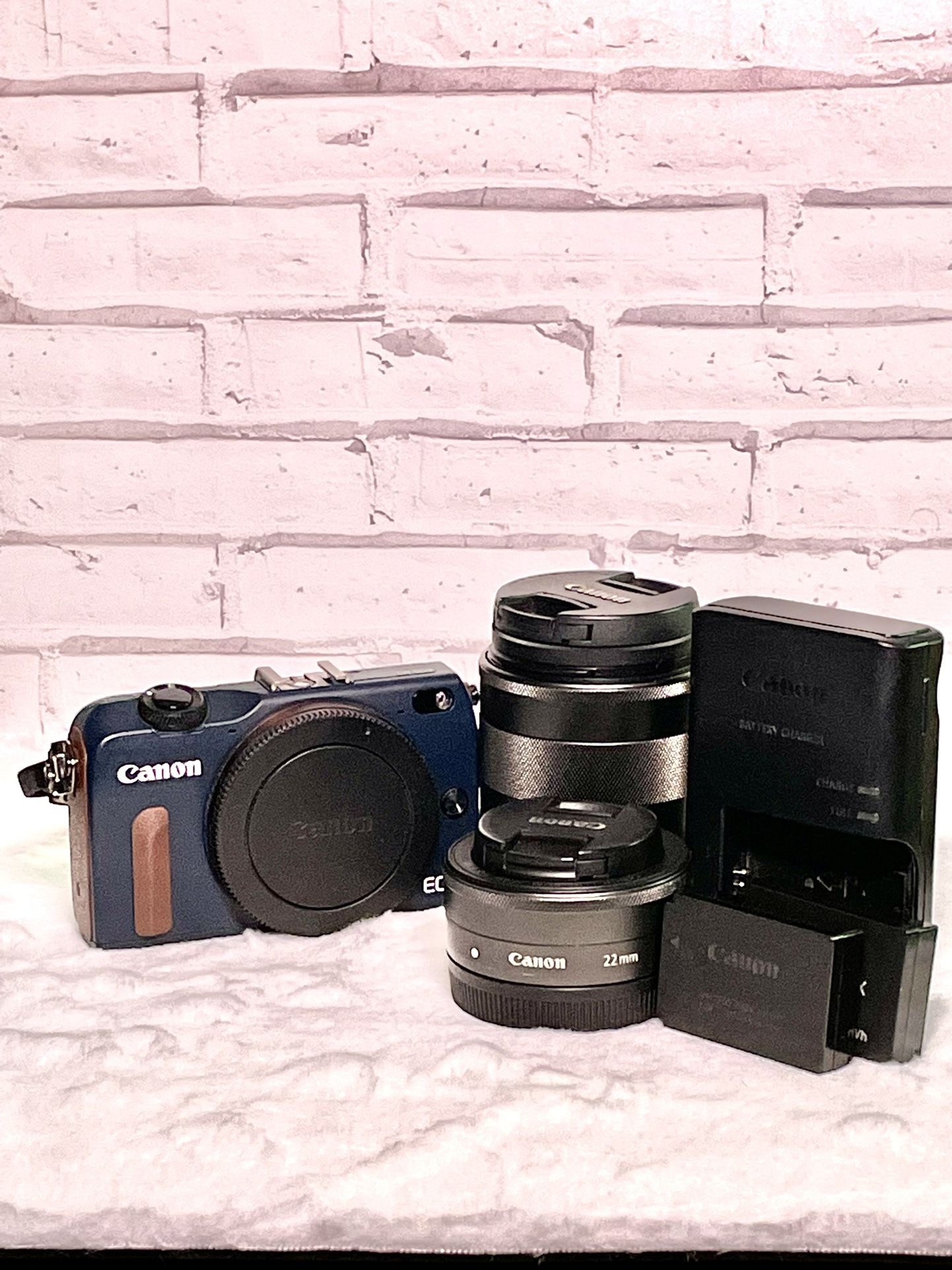 Canon EOS M2 Blue Camera With Lenses