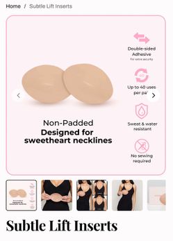New BOOMBAS Adhesive Lift Bra. Subtle Lift-Medium