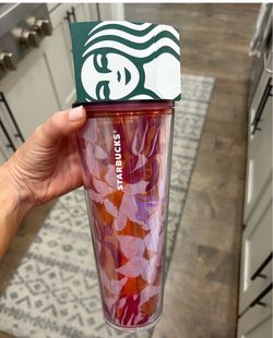 New Starbucks Cold Cup Tumbler Floral Print