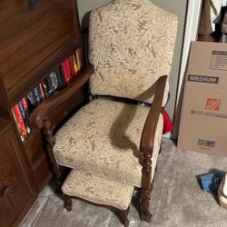 Antique Chair & Matching Foot Rest