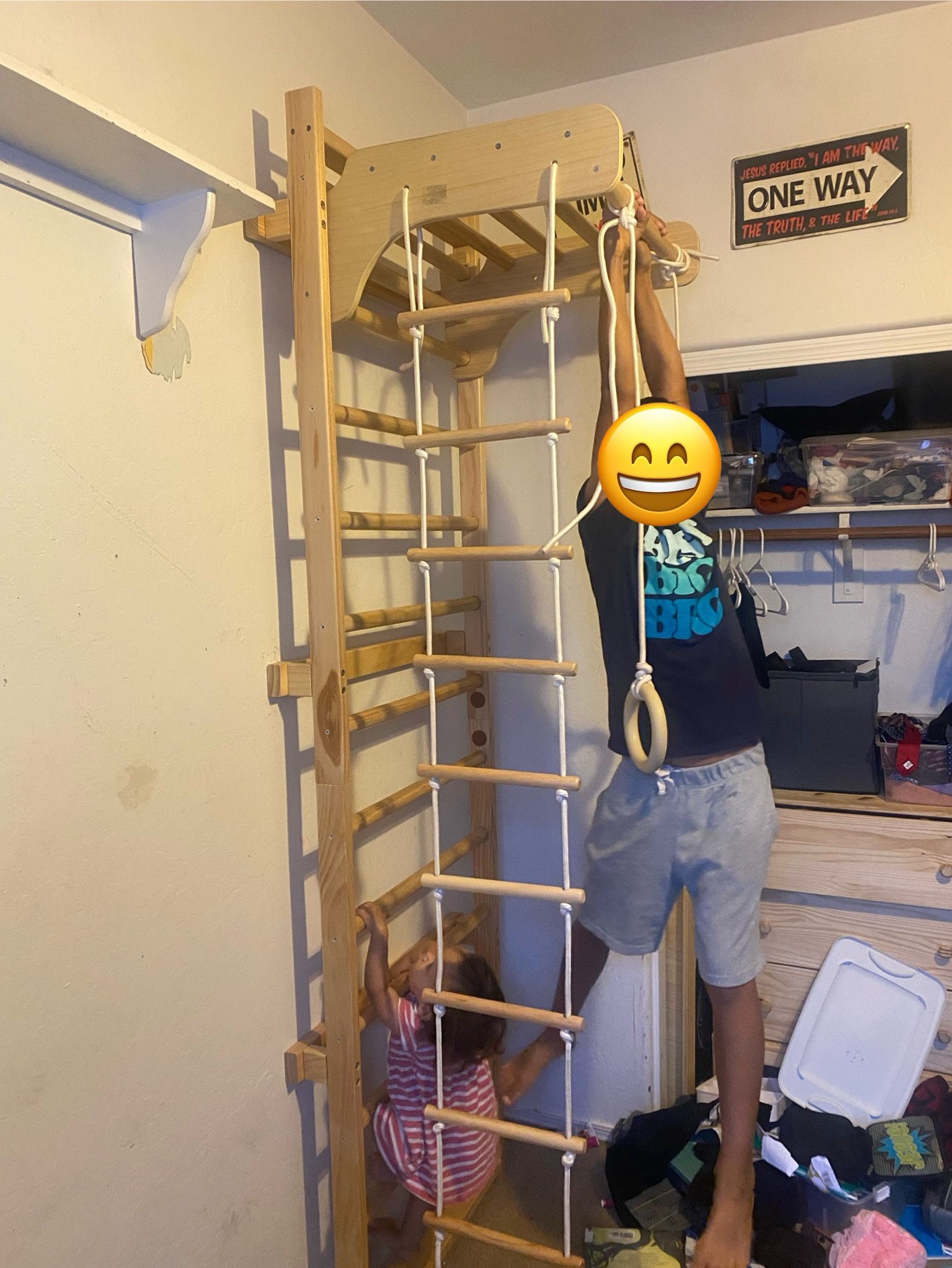 Swedish Ladder, Kids Climbing Gym, Slide & Swing!