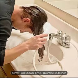 Faucet Handheld Shower Head with Hose, with Deshedding Tool Garden Watering - Easy-To-Install