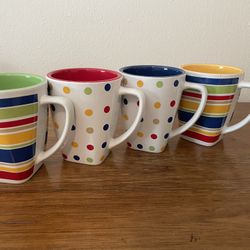 Brand New Signature Set Of 8 Multicolor Mugs In Box