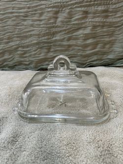 Glass butter dish