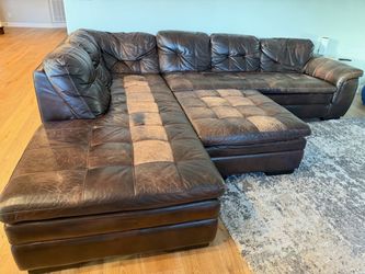 FREE:  Brown leather sectional