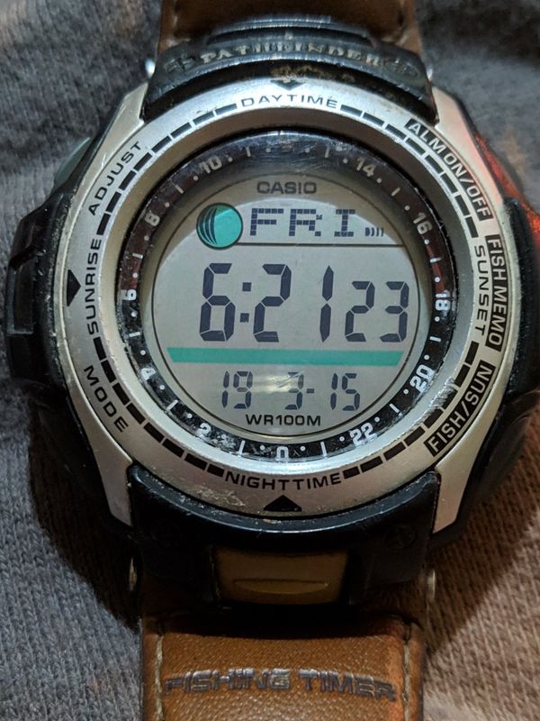 casio pathfinder fishing timer watch