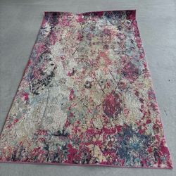 5x8 Pink Multicolor Rug