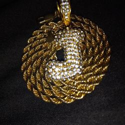 Real 14 K Gold Chain And Diamond Pendant