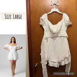 White off-the-shoulder Romper