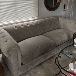 Macy’s Gray Tufted Couch