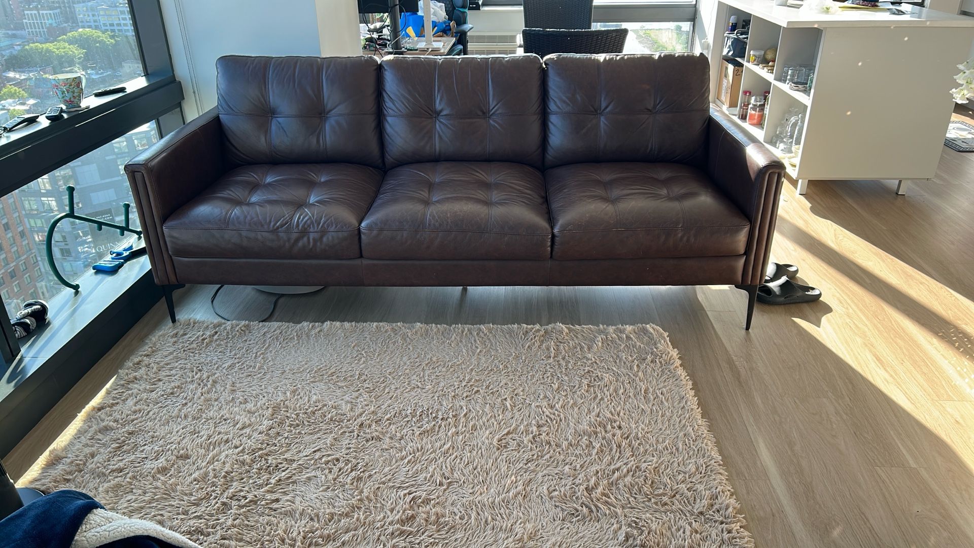 Abbyson 2 Piece Leather Couch