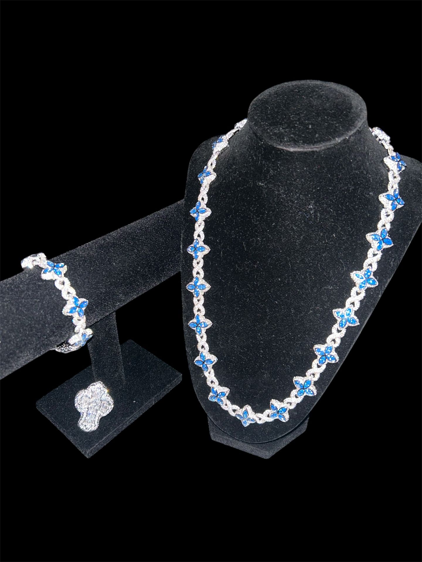 Silver & Blue Stone Jewelry Set