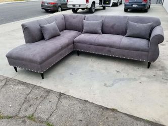 BRAND NEW 7x9ft and 9x7ft SECTIONAL CHAISE  charcoal microfiber  custom made available