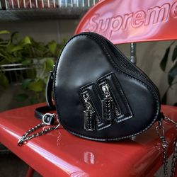 Goth Black Leather Razor Blade Purse