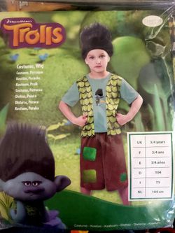 Trolls- Branch Costume Size 3/4