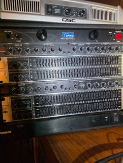 Pro Audio Rack System with QSC, DBX, and More