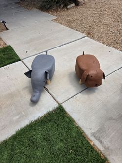 Animal Shaped Ottomans - Elephant and Dog