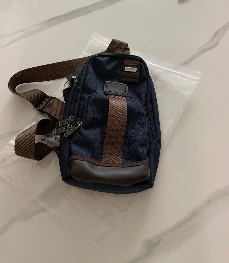 Tumi Blue Nylon Crossbody Sling Bag