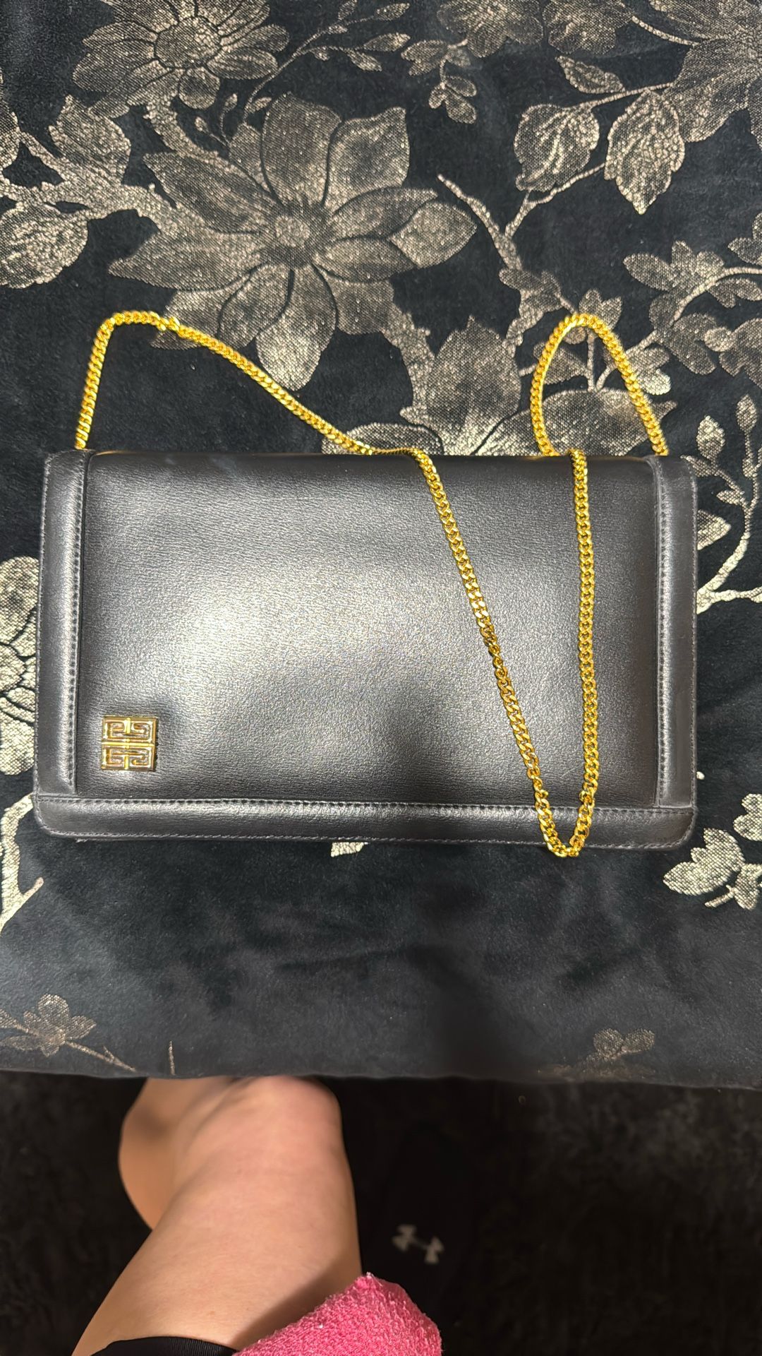 GIVENCHY Shoulder Bag Crossbody Leather 4G Black Authentic