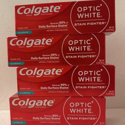 Colgate Optic White Stain Fighter Toothpaste Bundle Set (Fresh Mint Gel)