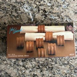 NEW! Set of Napkin Ring Holders (teakwood)