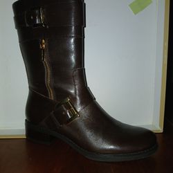 Michael Kors Chocolate Learher Boots