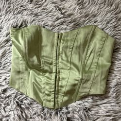 LA Hearts Satin Lace Corset Top From Pacsun