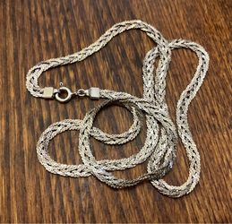 Braided  S link sterling silver chain 20 inches 8.52 g
