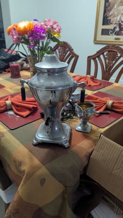 Vintage Electric Samovar with Tea Pot