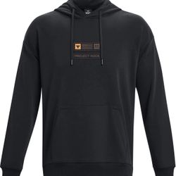 Under Armour Project Rock Hoodie Men’s Medium Black Pullover Training Sweatshirt
