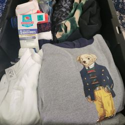 Large Bin Of Boys Nike, Levis, Polo And More
