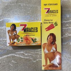 Set of Cream and Soap 7 Miracles Carrot Lightening Whitening Skin Care / New with Box