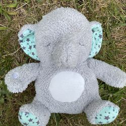 Soft Dreams Elephant Music and Glow Soother, Grey/Mint Plush