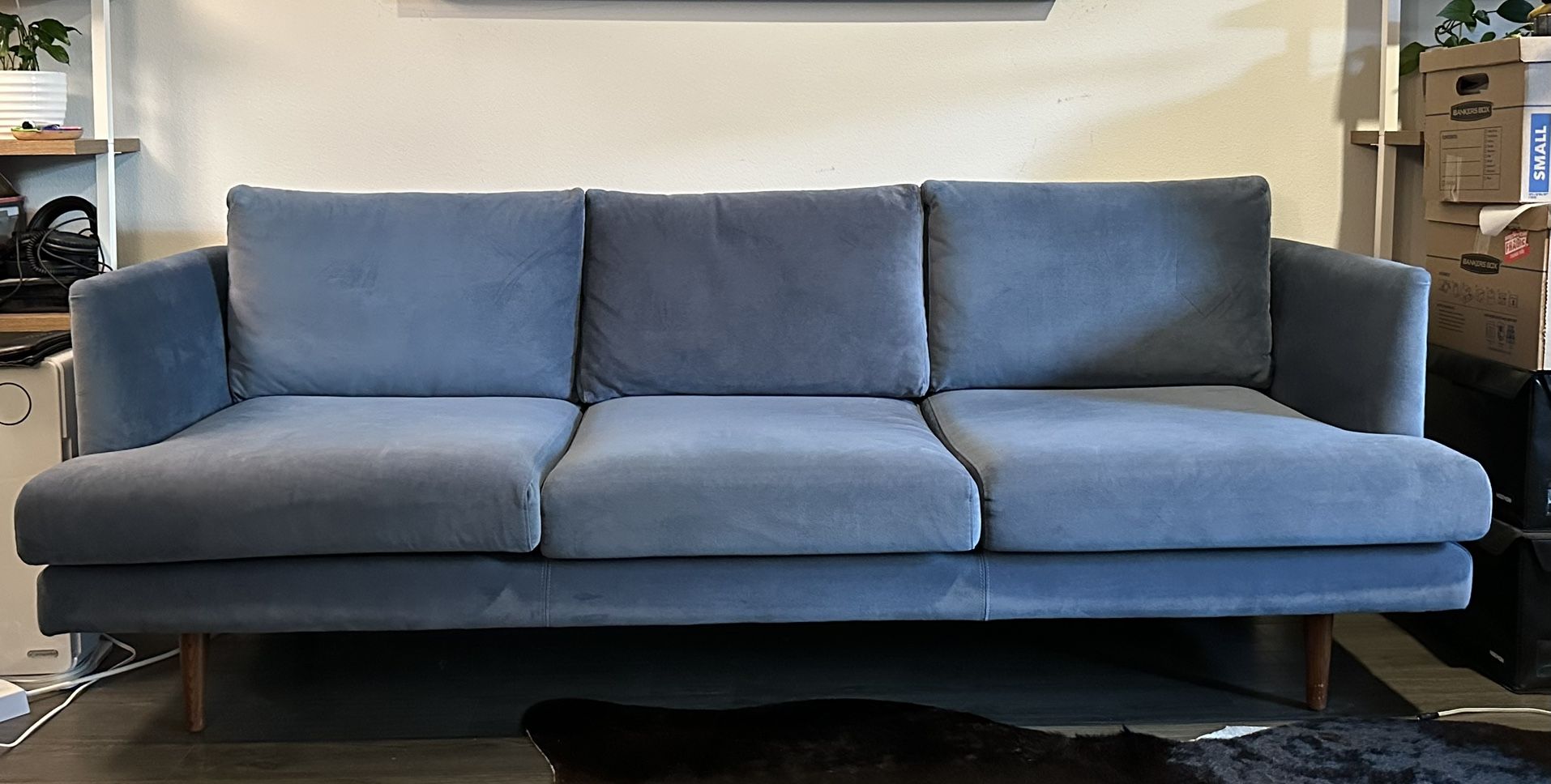 Couch Blue Velvet