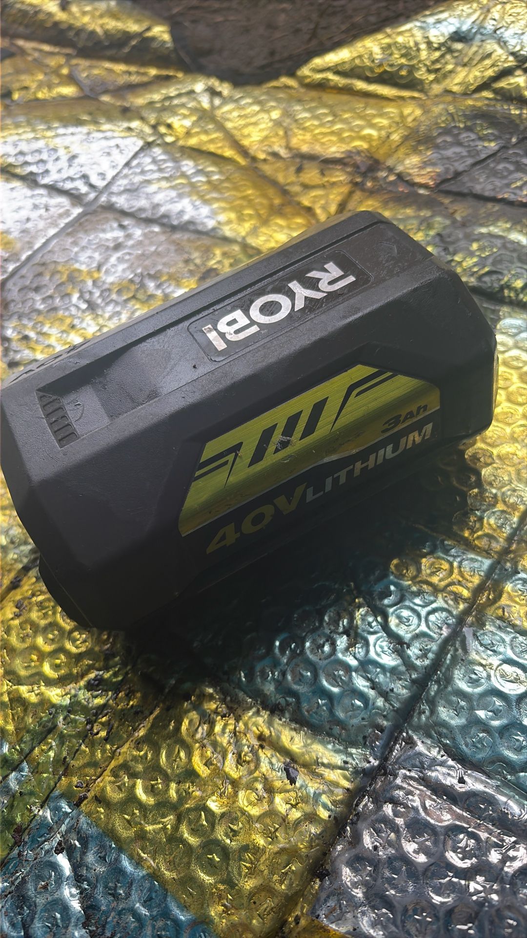 This is a RYOBI 40V Lithium-Ion 4.0 Ah Battery.