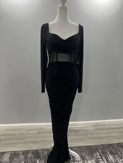 Black Bodycon Side Cut Dress