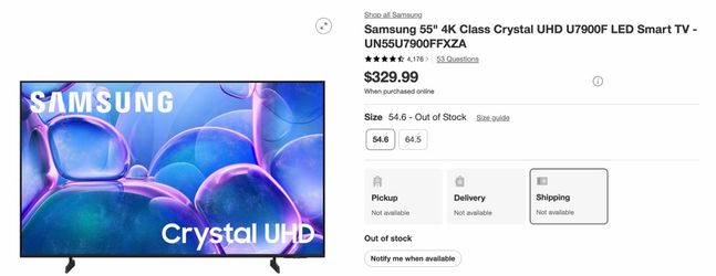 Samsung 55” Smart TV