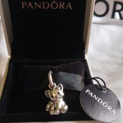 Authentic Pandora Kitty Cat Dangle Charm!!