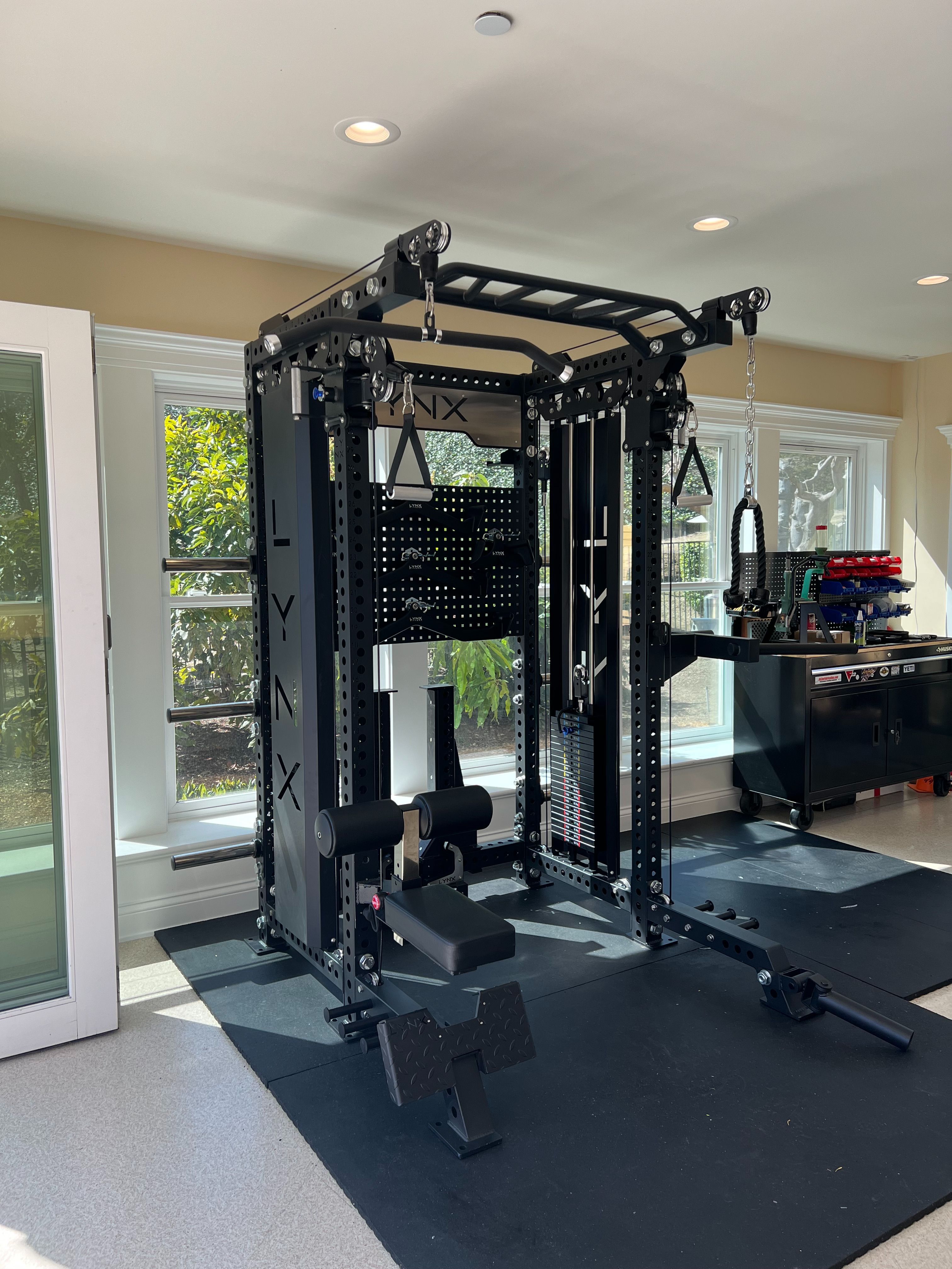 2in1 Pro Series - All in One Home Commercial Gym - Dual Cable Machine - Squat Rack - Bench Press - (Weights Fitness Exercise)
